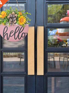 12inch Round Wood Hnging Sign for Front Door, Welcome Wret
