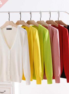 Sweater Knitted Cardigan Button Jacket 2021 Autumn V-neck Lo