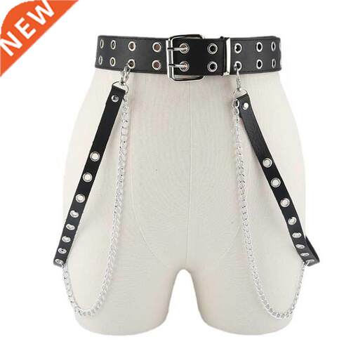 1pcs Women Adjustable Chain Belt Punk Hip-hop Belt With Chai