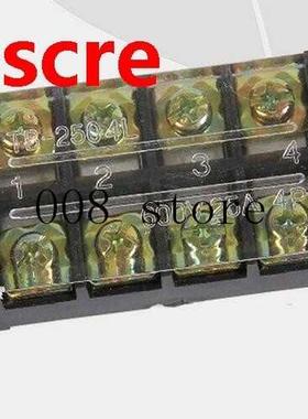 2Pcs Dual Row 4 Position Screw Terminal Block Strip 600V 25A