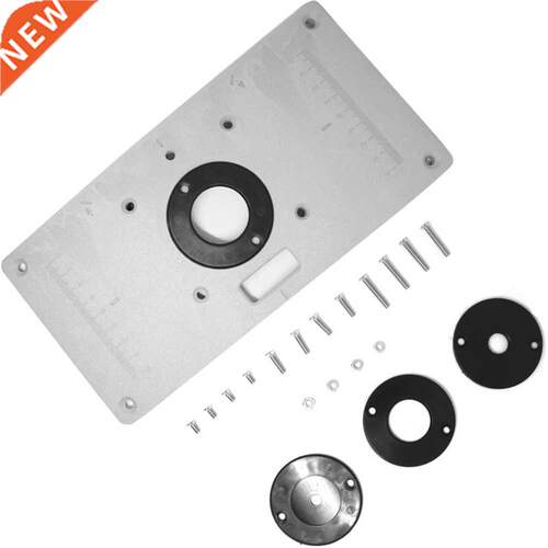Aluminum Router Table Insert Plate with 4 Rings and Scre f