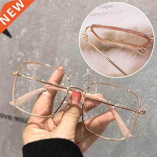 Luxury Anti Blue Light Glasses Men Women Diamond Studded Ove