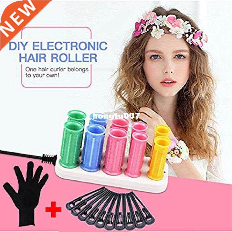 10pcs heating pear hair ceramic hot rollers for lon