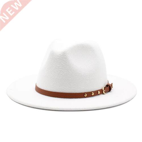 2020 Women Men Wool white black Fedora Hat Wide Brim Jazz Ha