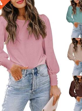 T Shirt Women Slim Long Sleeve Autumn Blusas black Basic