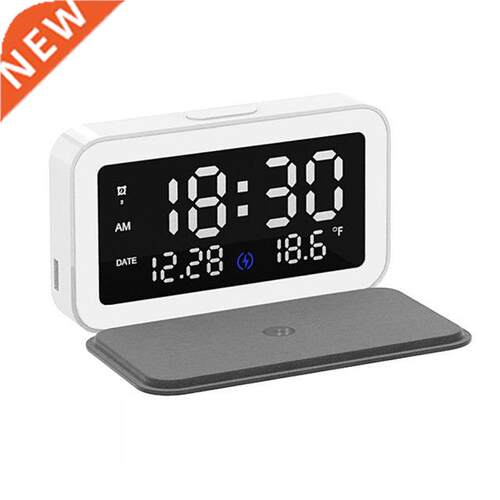 Wireless Phone Charger Digital Alarm Clock with 15W Wireless