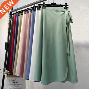 Croysier Summer Skirts Womens 2021 New High Waist Side Tie B