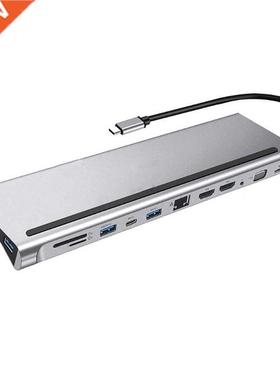 USB C HUB To HDMI 12 In1 VGA RJ45 Gigabit Ethernet Power Ada