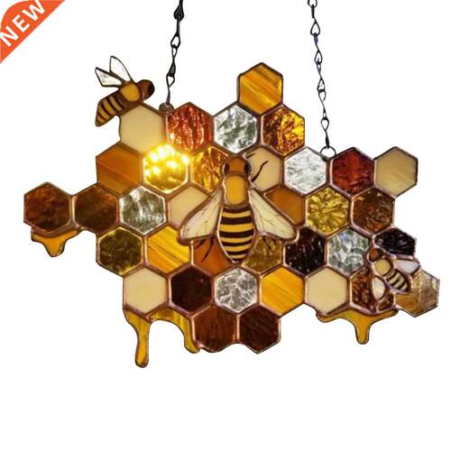 Honeycomb Bee Sun Catcher Window Hanging Ornament