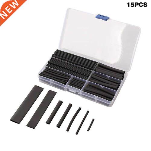 150 Pcs Black Heat Shrink Wire Cable Tube Sleeve Wrap Heatsh