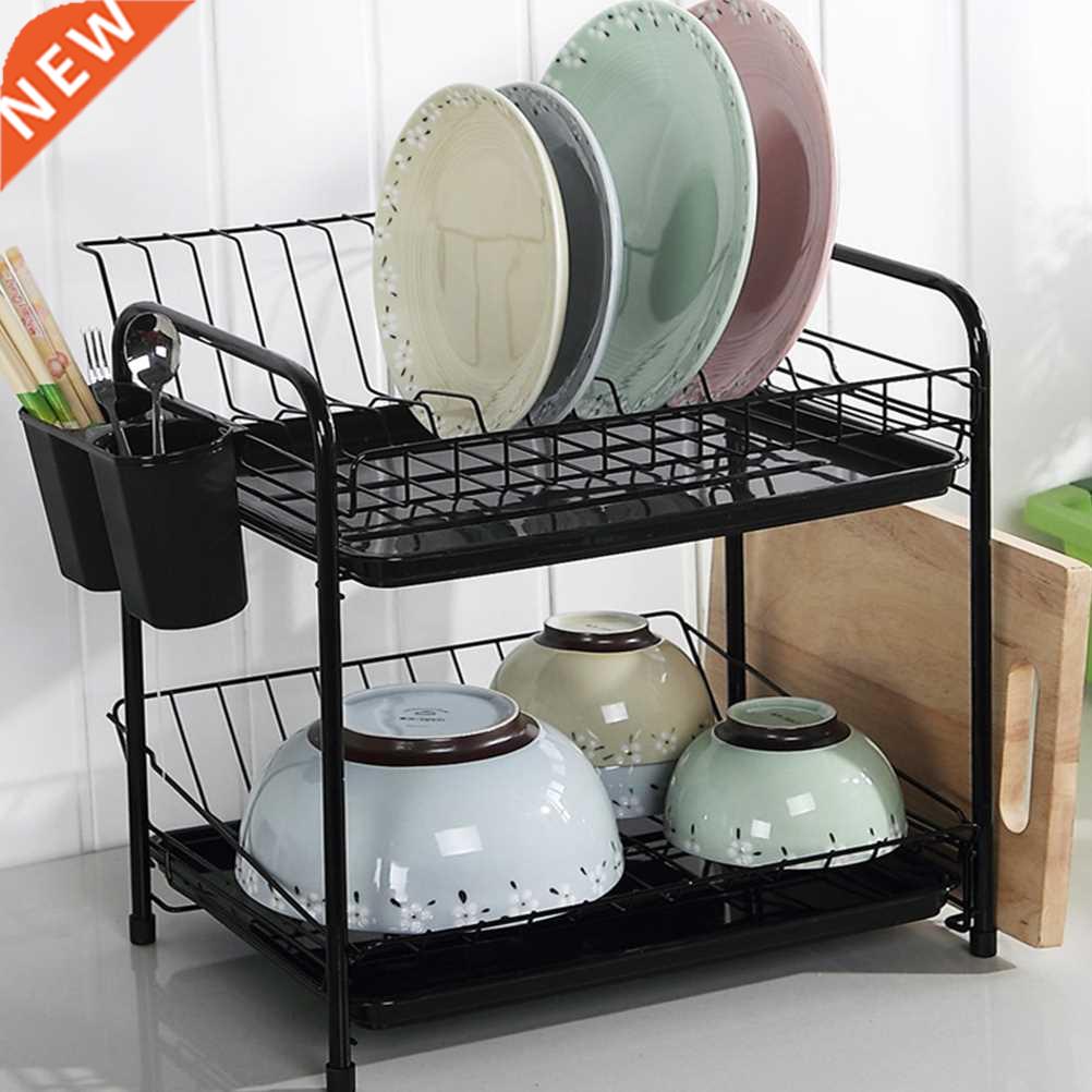 Metal Draining Rack Tableware Shelf Plates Storage Holder