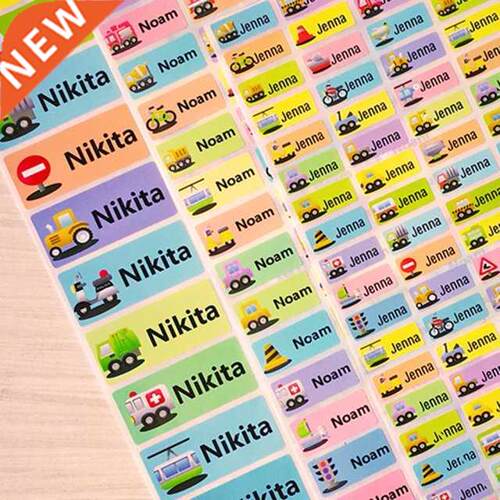 Boy And Girl Cartoon Car Custom Name Stickers Rit Pattern