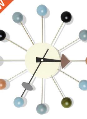 Retro Starburst Ball Wall Clock Decor Home Decoration Ball W