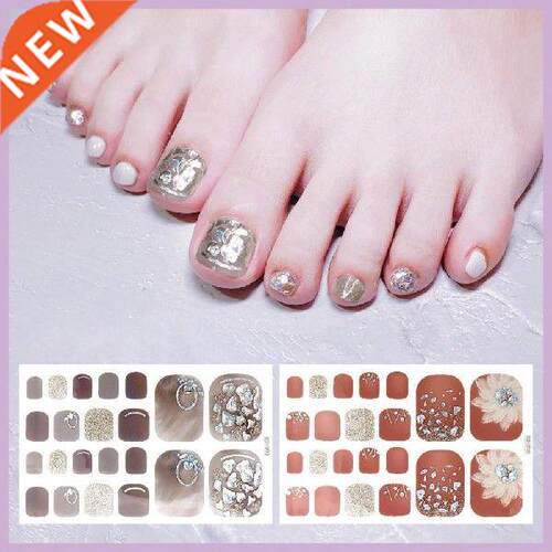 1 Set Toe Nail Stickers Waterproof Self-adhersive Nail Art