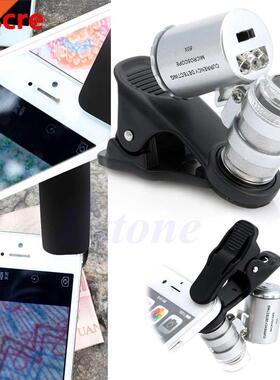 60X Microscope Jeweler Loupe Lens LED Mobile Phone Magnifier