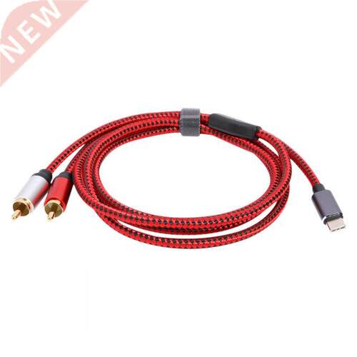 Audio Cable Connector Adapter Splitter Type-C to 2 RCA Male