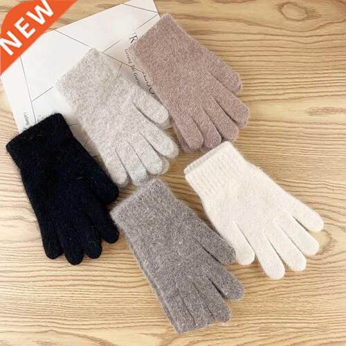 Fashionable Women's Winter Wool Knitted Gloves Men's Thicken