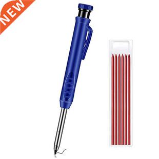 Solid Carpenter Pencil Set Leads Built-in Sharpener Deep Hol