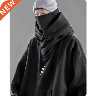Autumn winter High collar hoodie loose comfortable Men's clo
