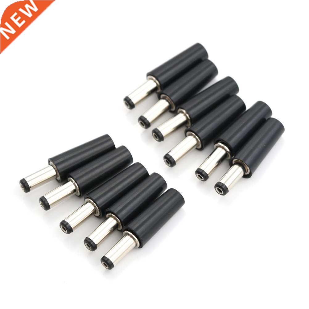 10 Pcs Black 2.1mm x 14mm DC Power Male Plug Jack Adapter