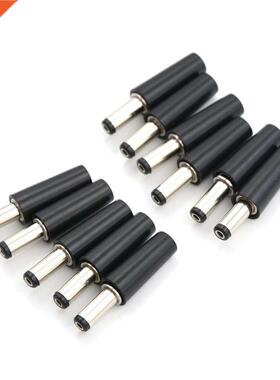 10 Pcs Black 2.1mm x 14mm DC Power Male Plug Jack Adapter