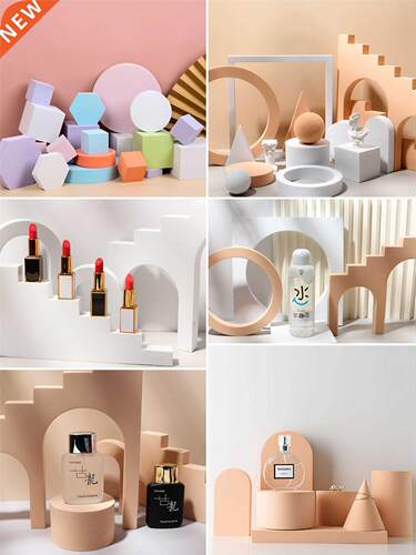 100 Multicolor Geometric Polymer Foam Photography Props NetR