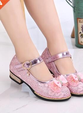 Spring Children Shoes Girls High Heel Princess Dance Sandals