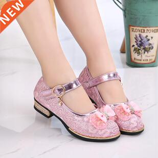 Spring Children Shoes Girls High Heel Princess Dance Sandals