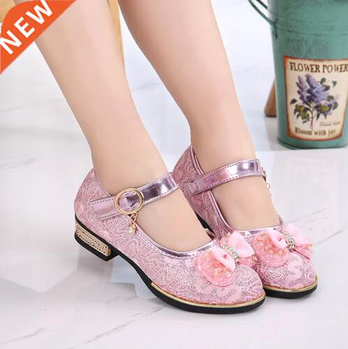Spring Children Shoes Girls High Heel Princess Dance Sandals