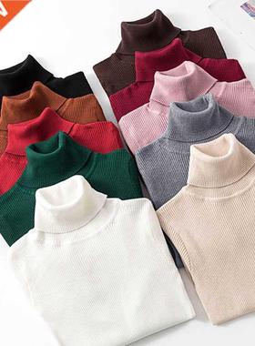 2021 utumn Winter Knitted Sweter Pullovers Turtleneck Swe
