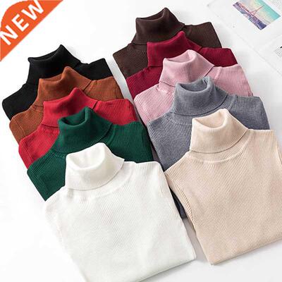2021 utumn Winter Knitted Sweter Pullovers Turtleneck Swe