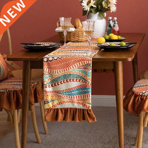 Velvet Nordic Style Table Runner Tablecloth Retro Table