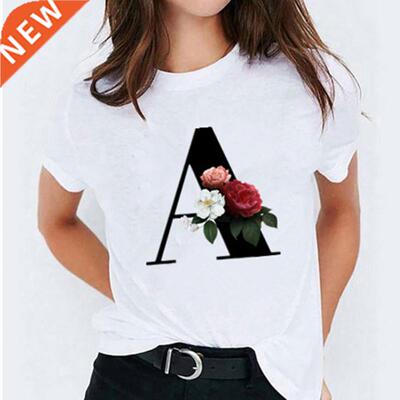 2021 New Women T-shrts 26 Letter Prnted Vogue Harajuku Top