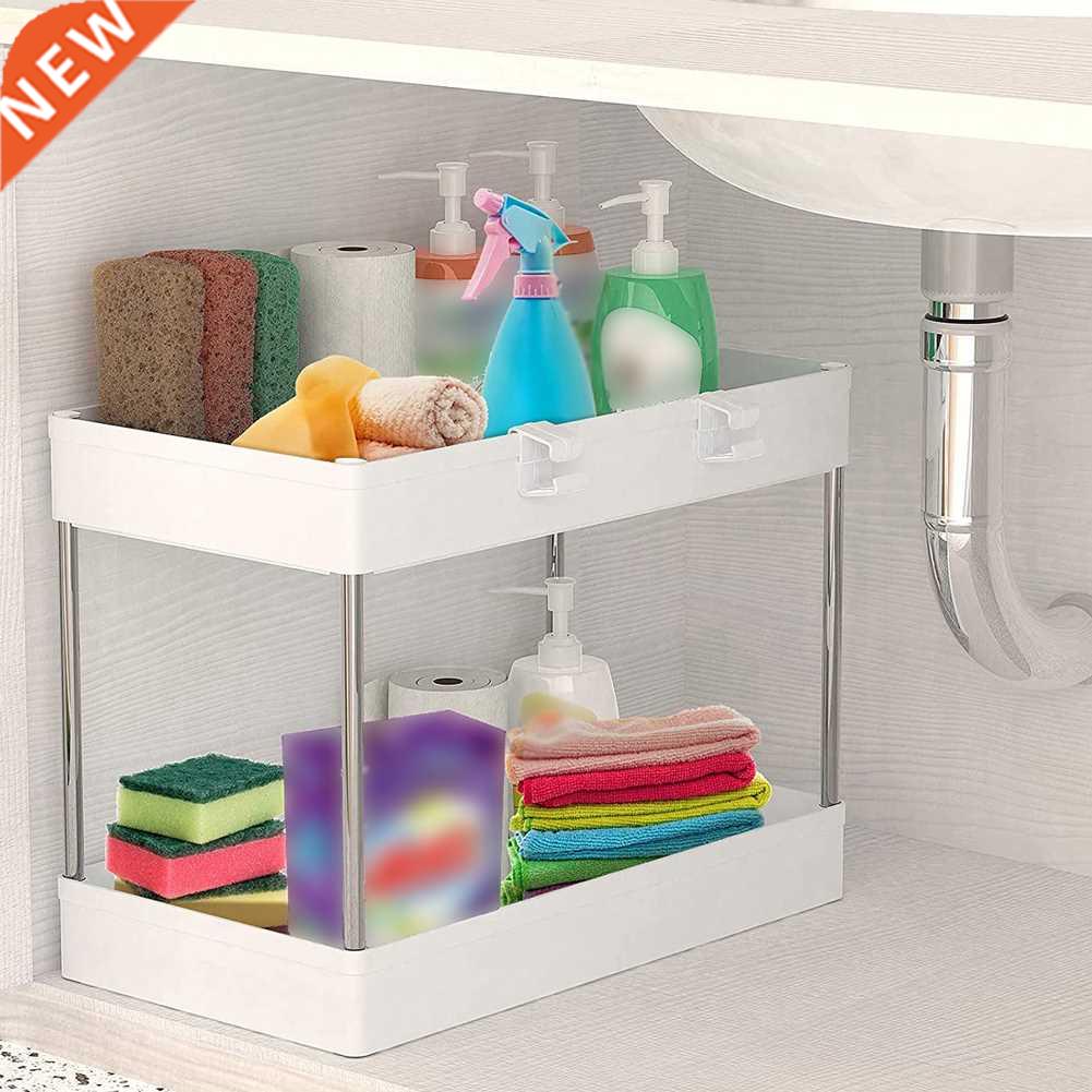 2-Tier Utility Rolling Storage Cart Mobile-Trolley Space-Sav