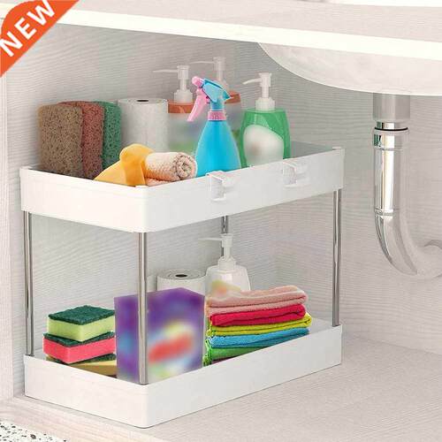2-Tier Utility Rolling Storage Cart Mobile-Trolley Space-Sav