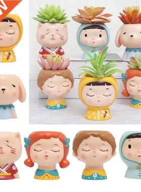 1 Pieces Resin Succulent Container Flowerpot Home Photo