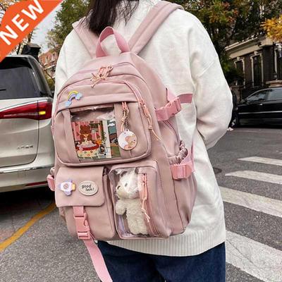 2021Cute Women Backpacks Waterproof Multi-Pocket Nylon Schoo
