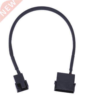 Sleeved Dual Fan Power Adapter Cable 30cm Molex 4 Pin To 4 X