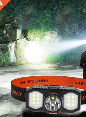 LED Headlamp 2 Mode USB Rechargeable Head-mounted Flashlight