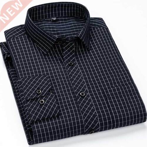 Men's Classic Standard-fit Plaid/striped Social Offi