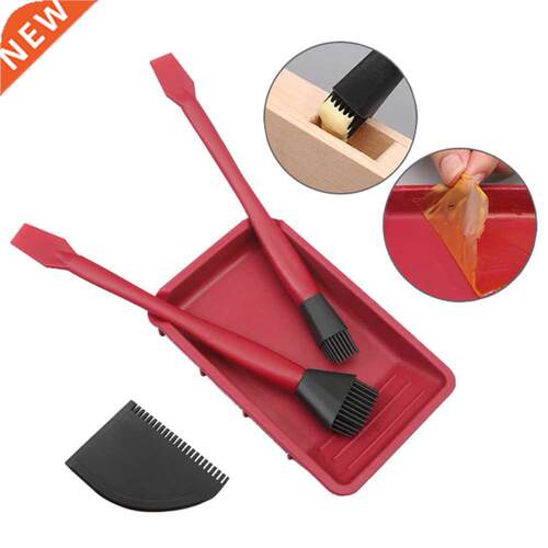 4pcs Silicone Woodworking Glue Tools Kit with Wide Brush