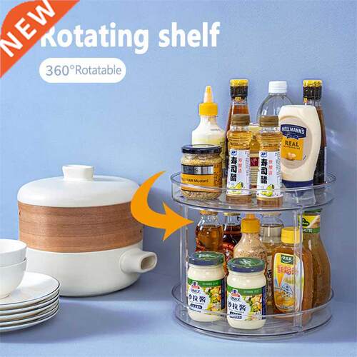 Kitchen Rolling Tray Rotary Seasoning Shelf Shelves Makeup