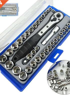 38Pcs 3/8'' 4-15mm Inch Metric Set Ratchet Driver Socket tor