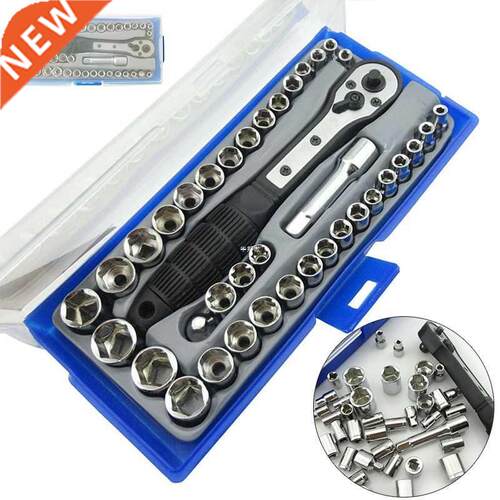 38Pcs 3/8'' 4-15mm Inch Metric Set Ratchet Driver Socket tor
