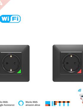 1/2/ 16A WiFi Tuya Smart Plug EU Wall Socket Voice Remote