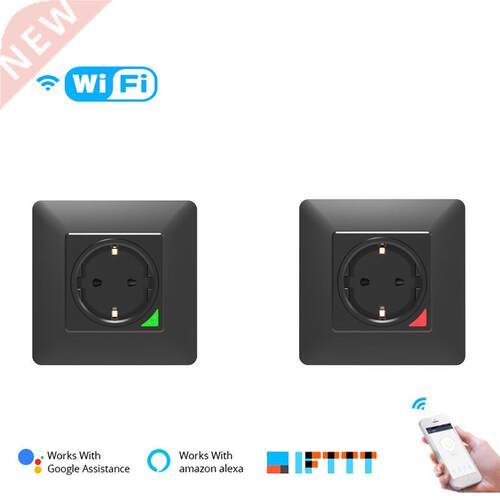 1/2/ 16A WiFi Tuya Smart Plug EU Wall Socket Voice Remote