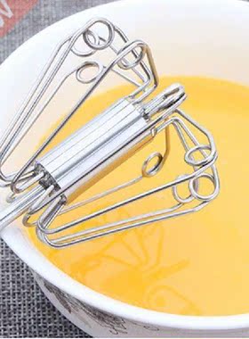 1Pc Metal Egg Beater Metal Hand Pressure Rotary Semi -