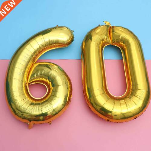 40 Inch Gold Number 60th Balloon Party Festival Decorations