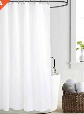 European White Shower Curtain Solid Color Polyester Fabric T