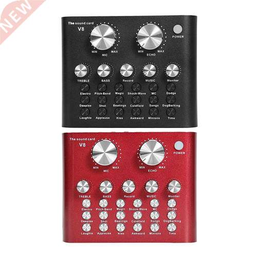 V8 External USB Audio Mixer Live Sound Card For Mobile Phone